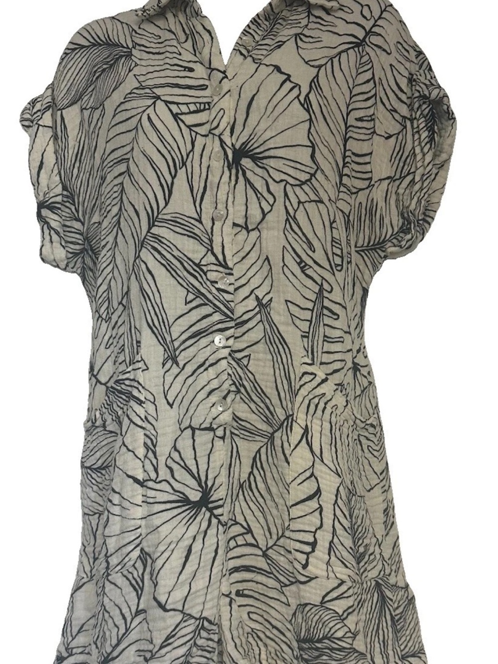 Pre-Owner Elan Short Sleeve Denim Romper Womens Size Small